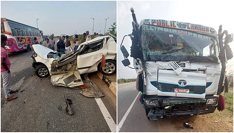 Car-Lorry accident in Chitradurga 