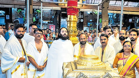 Anant Ambani at Guruvayur Sree Krishna temple.