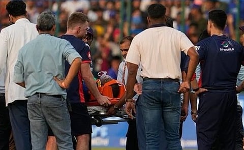 Lungi Ngidi was injured while fielding for DC vs PBKS.