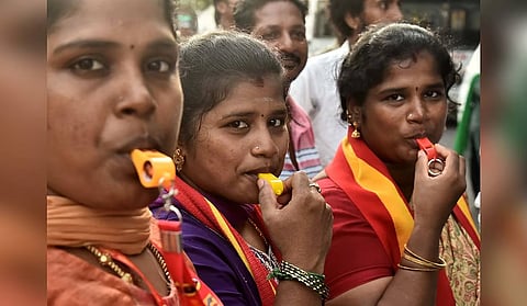 A large number appeared to have voted solely based on the 'whistle' symbol, in support of actor Vijay.