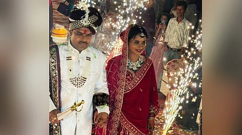 Firoza Khatoon with her husband Dharmendra Singh.