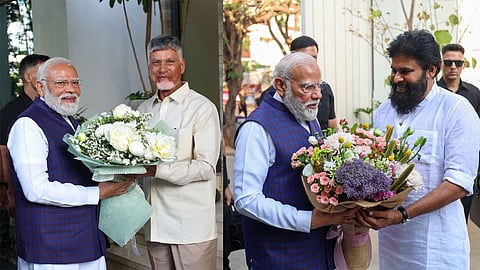 PM Modi Visits Chandra Babu Naidu and DCM Pawan Kalyan