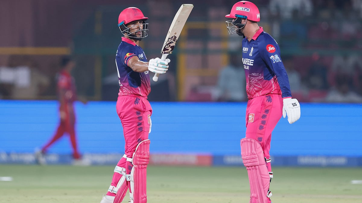 Vaibhav Suryavanshi celebrating after hitting a boundary in IPL match