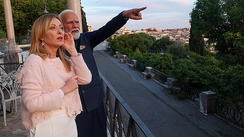 PM Modi with Georgia Meloni