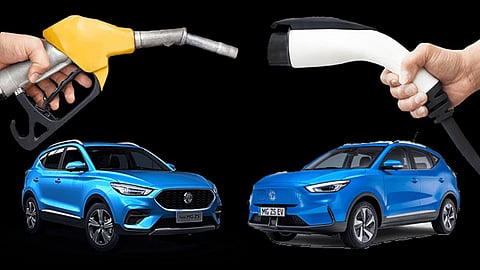 Petrol car- Electric car (file photo)