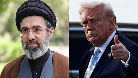 Iran's supreme leader Mojtaba Khamenei (L) and US President Donal Trump