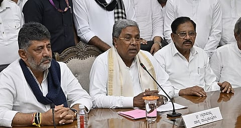 Siddaramaiah addressing press meet after filing resignation to CM post 