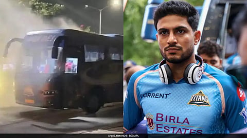 Gujarat Titans Team Bus Catches Fire
