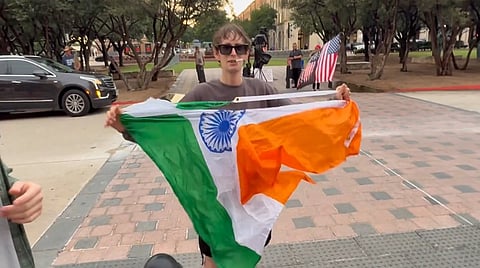 Texas Man Tears Indian Flag In Front Of Cheering Crowd, 