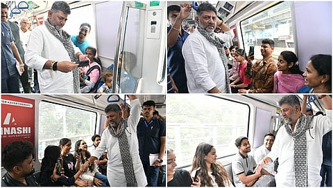 ಜೀರೋ ಟ್ರಾಫಿಕ್ ತಪ್ಪಿಸಲು ಭಾನುವಾರ ಸಾರ್ವಜನಿಕ ಸಾರಿಗೆಗೆ ಆದ್ಯತೆ: ಸಿಎಂ ಡಿ.ಕೆ. ಶಿವಕುಮಾರ್ ಮೆಟ್ರೋ ಪ್ರಯಾಣ-Video 
