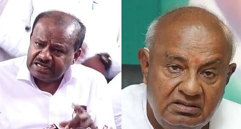 H D Kumaraswamy and H D Deve Gowda 