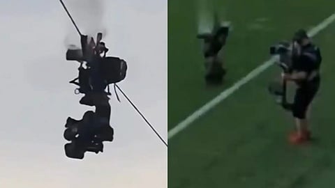 Disaster Averted As Spidercam Catches Fire
