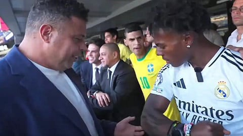  Brazil striker Ronaldo Nazario met popular influencer and YouTuber IShowSpeed