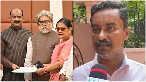 TMC Leader submitting letter to Om Birla- NCPI leader Shantanu Dey