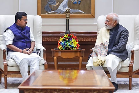 Prime Minister Narendra Modi with BJP President Nitin Nabin