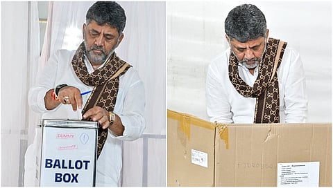 Legislative Council election: DK Shivakumar took part in a mock voting session held in Bidadi
