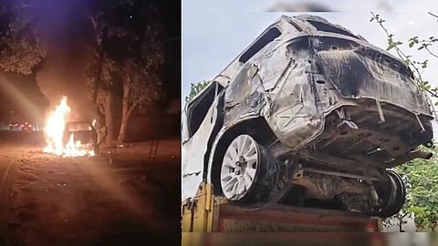 BJP Leader Burnt Alive After His SUV Was Trapped Between Trucks in Chhattisgarh
