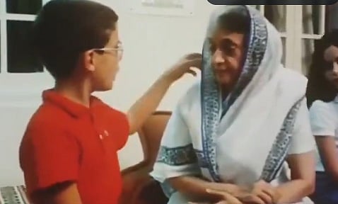 Rahul Gandhi and Indira Gandhi 