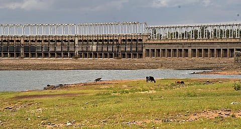 A file photo of the Krishanaraja Sagar dam across River Cauvery. in Mandya district. 