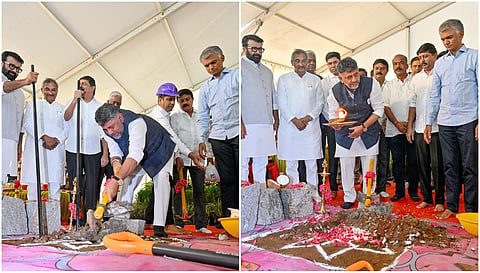 Chief Minister D.K. Shivakumar laid the foundation stone for the construction of the tunnel road from Mekhri Circle to Hebbal Junction at Hebbal Junction