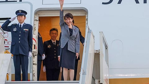 Japan PM arrives in Delhi, to hold talks with Modi