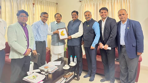 A delegation from the Karnataka Digital Economy Mission Meet dcm DR G.Parameshwar