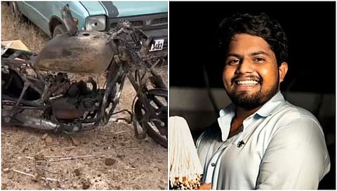 Bengaluru: Under mysterious circumstances, Charred body of 26 year old man found along with bike near Sarjapur
