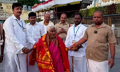 TTD offers VIP darshan to 116-year-old woman who walked to Tirumala