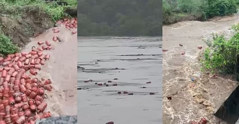 1200 gas cylinders washed away by heavy rain