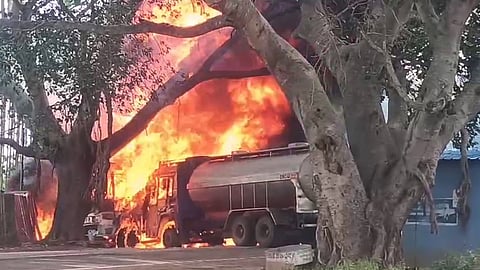 Petrol tanker lorry 