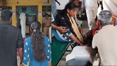 Love marriage near Tirupattur-Parents weep at her feet 