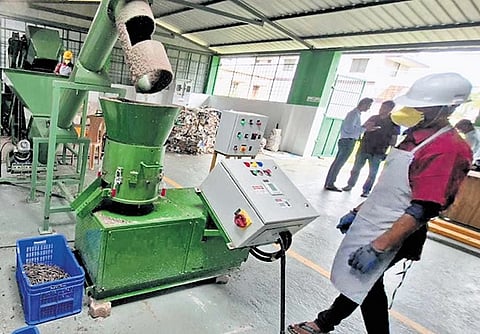 The dry waste-to-fuel pellet manufacturing plant near Mangaluru