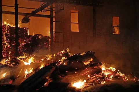 Fire in Paper factory 