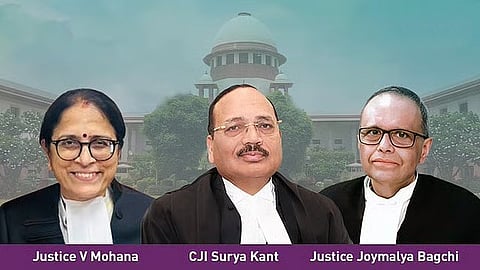 Justices V Mohana, CJI Surya Kant, Justices Joymalya Bagchi