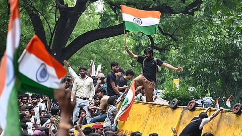 Cockroach Janata Party (CJP) supporters.