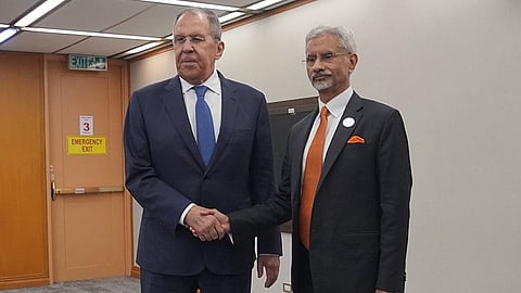 External Affairs Minister S Jaishankar with Russia's foreign minister Sergey Lavrov in Manila on Wednesday, July 22, 2026.