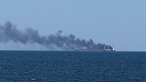 The Ministry of External Affairs said the commercial vessel MV OMORFI was attacked while transiting the Black Sea, reportedly in Russian territorial waters. 