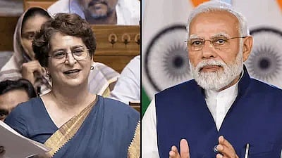 Priyanka Gandhi Vadra and PM Narendra Modi 