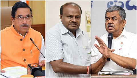 pralhad joshi , kumaraswamy and bk hariprasad