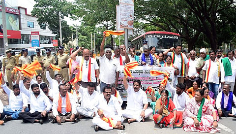 Kannada pro outfits protest