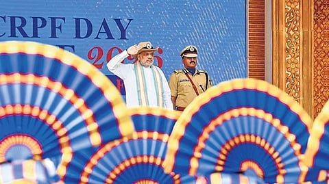 Union Home Minister Amit Shah and CRPF Director General Gyanendra Pratap Singh