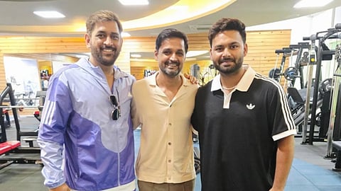 MS Dhoni, Shahbaz Nadeem and Rishabh Pant