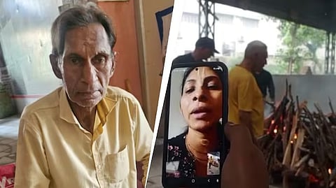 The three women skipped their father's funeral, and watched his cremation over video call
