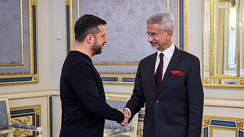 External Affairs Minister S. Jaishankar with Ukraine President Volodymyr Zelenskyy during a meeting in Kyiv, Ukraine, on Sept. 3, 2026