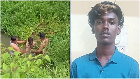 Cops dive into a pond to nab a rowdy sheeter