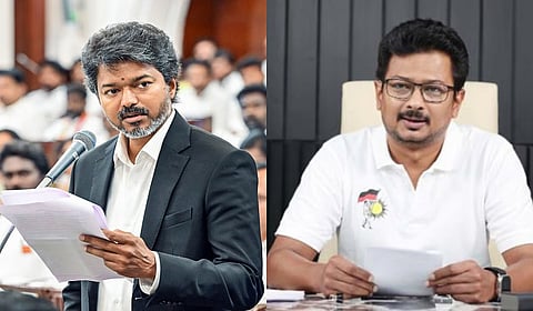 ief Minister C Joseph Vijay (L) and Leader of the Opposition Udhayanidhi Stalin. 