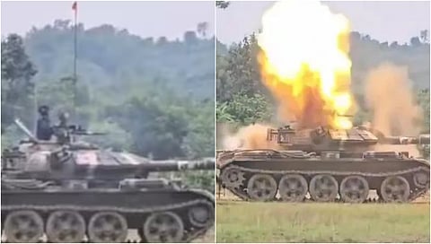 Type 59 tank explodes