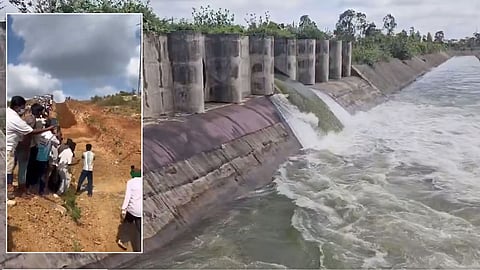 Finally Upper Bhadra Project’s trial-run waters have now reached Gonuru Lake