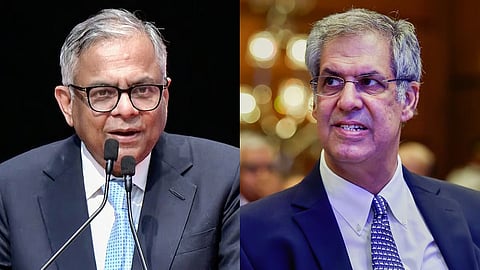 Tata Sons chairman N Chandrasekaran and Tata Trusts chairman Noel Tata