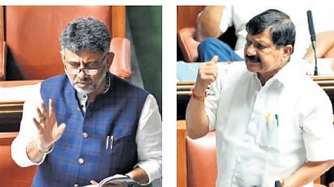 Chief Minister DK Shivakumar and former Home Minister Araga Gyanendra